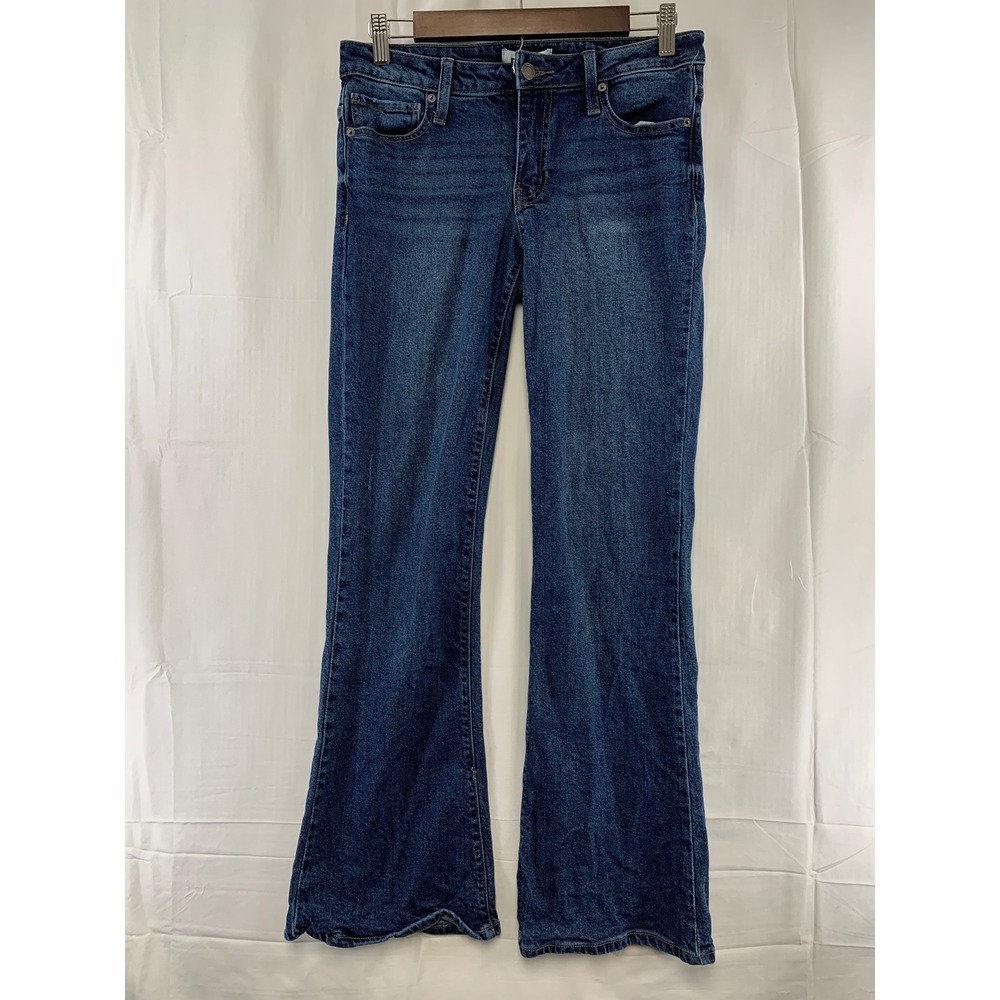 RSQ Flare Jeans Womens 28 Blue Low Rise Dark Wash Stretch Denim